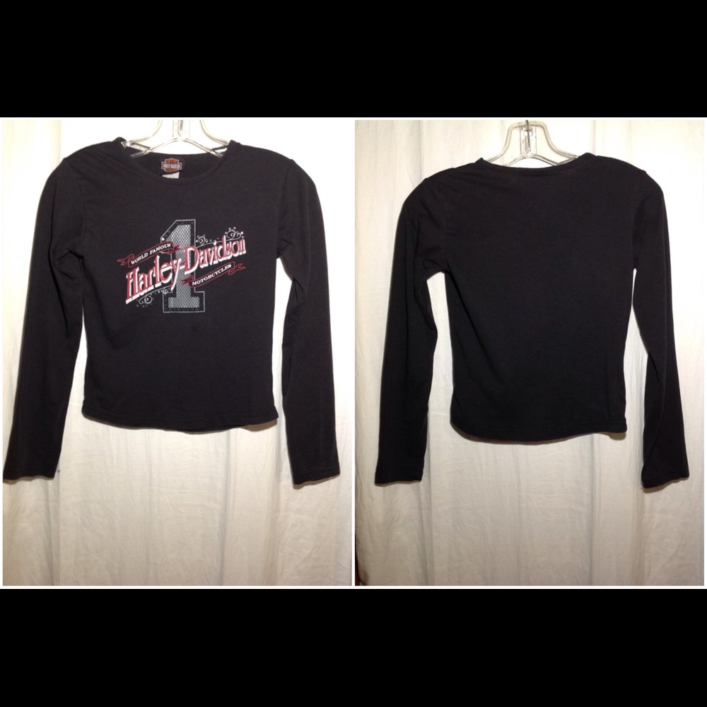 Girl's Size M Harley Davidson Crewneck Top Shirt